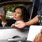 woman getting speeding ticket